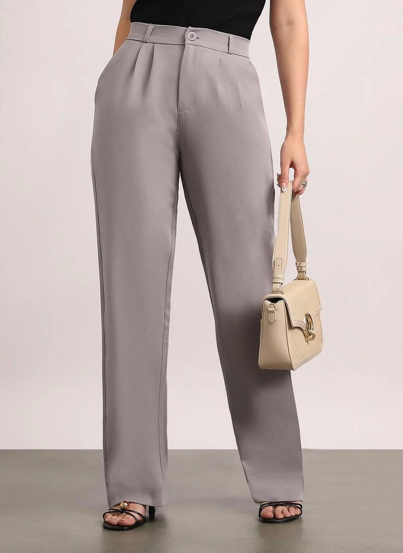 Urbano Fashion Women's Grey Loose Baggy Fit Solid Korean Pants Stretchable